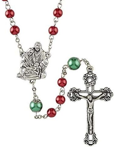 Religious Gifts Christmas Nativity Rosary Catholic Prayer Beads Holy Family Rosary Necklace, Holiday Stocking Stuffers for Religious Men or Women,18 Inches (Nativity Rosary) in Saudi Arabia