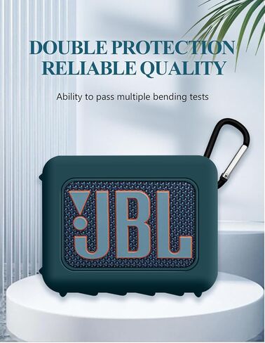 Case Cover for JBL GO4 Portable Bluetooth Speaker,Full Protective Silicone Case Cover with Keychain Cover,Shockproof JBL GO4 Portable Bluetooth Speaker Case Cover for Women Men-Light Blue in Saudi Arabia