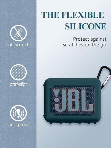 Case Cover for JBL GO4 Portable Bluetooth Speaker,Full Protective Silicone Case Cover with Keychain Cover,Shockproof JBL GO4 Portable Bluetooth Speaker Case Cover for Women Men-Light Blue in Saudi Arabia