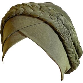 Muslim Turban Pre-Tied Twisted Braid Hair Cover Wrap Hat African Beanie Headwraps for Black Women