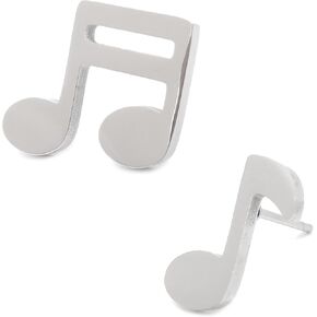 Steelmeup Stainless Steel Music Notes Quaver Post Stud Earrings Silver Gold Black Color