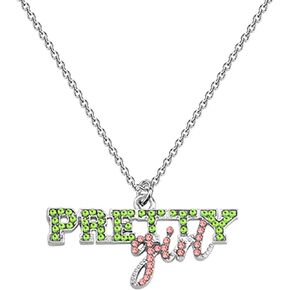 CENWA Pink and Green Jewelry Pretty Necklace Greek Sorority Paraphernalia Gifts for Women Greek Graduation Gift