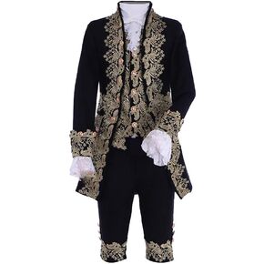 Victorian Costume Men Rococo Costume Suit Jacket Vest Prince Cosplay Halloween
