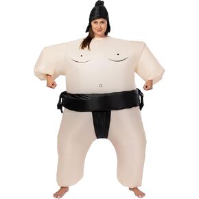 Inflatable Sumo Costume Sumo Wrestler Costume Adult Funny Sumo Suit Blow up Costumes for Adults Halloween Costumes for Women Men, Black in Saudi Arabia