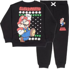Nintendo Super Mario Bros Boys 2-Piece Set - Sweatshirt & Jogger Pants 2-Pack Bundle Set for Kids and Toddlers