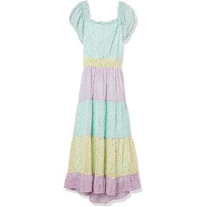 Speechless Girls' Floral Print Puff Short Sleeve Dress