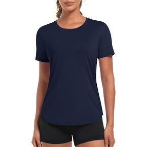 TACVASEN Womens Workout Shirt Short Sleeve UPF 80+ Sun Protection Shirts Moisture Wicking Tops