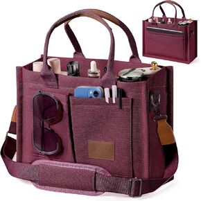 Canvas Tote Bag with Pockets Work Tote Bags for Women Crossbody Tote Bag Trendy Everything Tote Bag Everyday Handbag
