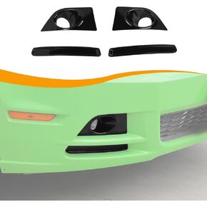 Hoolcar Front Fog Lights Cover Fog Lamp Frame Trim Cover Compatible with Ford Mustang 2010-2014, Black