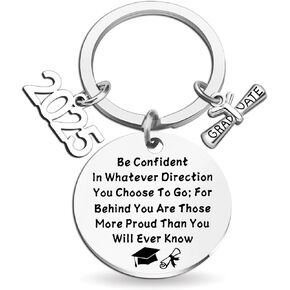 Class of 2025 Graduation Gifts for Her Him Senior High School Cool College University Graduate Keychain for 2025 Masters Middle School Graduation Gift for Boys Girls Students Be Confident Key Chain