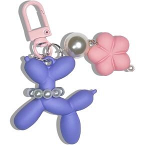 LAEKOU Cute Bag Charms for Women, Aesthetic Balloon Dog Keychain Accessories for Car Keys, Kawaii Key Chain for Bagpack