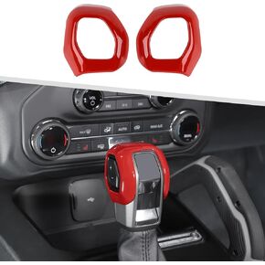 Jimen Compatible with Ford Bronco 2021-2024, 2PCS Gear Shift Knob Cover Trim (Blue)