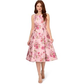 Adrianna Papell Women's Jacquard Flared Dress