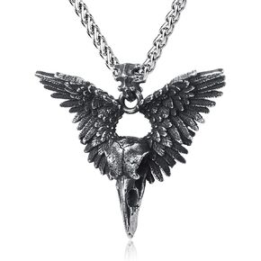 Skull Necklace Stainless Steel Gothic Punk Skull Pendant Necklace Jewelry for Men Boys