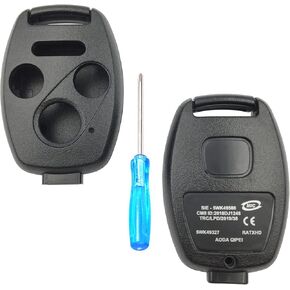 Replacement Key Fob Shell Case Fit for Honda Accord Crosstour Civic Odyssey CR-V CR-Z Fit Keyless Entry Remote Key Housing with Screwdriver (2+1Button 1pcs)