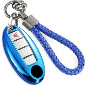 for Mercedes Key Fob Cover with Upgraded Anti loss Durable Metal Keychain, Fashionable Soft Case for Class Mercedes Benz (3 Button only) Smart Key (Gold, A1)