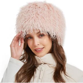 Winter Faux Fur Hat for Women Beanie Skull Cap Furry Bucket Hat Ushanka Cossack Russian Style