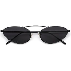 SOJOS Retro Narrow Cat Eye Sunglasses Women Men 90s Vintage Small Metal Frame Sunnies SJ1223