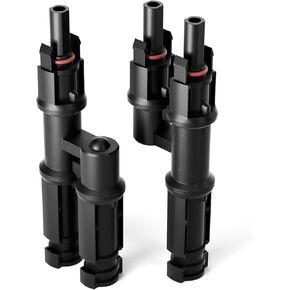 Solar Branch Connectors 2 to 1 Solar Connector,Y Connector for Parallel Connection Between Solar Panels FMM+MFF (1 Pair)