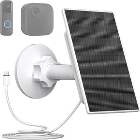 Zivif 2W Solar Panel Compatible with Blink Outdoor 4 Camera & Video Doorbell Camera, USB C Solar Panel Charger with 8.86ft Charging Cable and 360° Adjustable Mounting Bracket