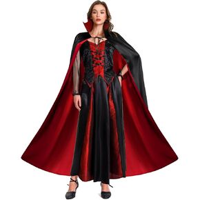 Womens Vampire Costume Outfit Dress, Gothic Vampire Cape Corset Skirt Shirt Costume Clothes Womens Halloween Costumes