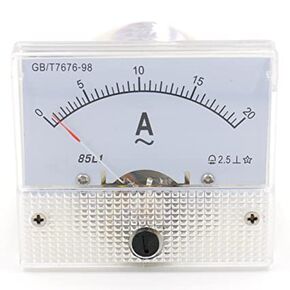 85L1-20A Rectangle Panel Mounted Current Meter Ammeter Tester AC 0-20A Class 2.5 White