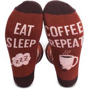 Eat Sleep Coffee Repeat Socks for Men and Women, Coffee Gifts for Coffee Lovers, Funny Novelty Crazy Socks for Coffee Enthusiasts Co Worker, Coffee Lovers Gift Ideas. (008)