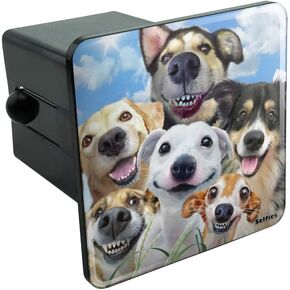 GRAPHICS & MORE Dogs Smile Selfie Retriever German Shepherd Tow Trailer Hitch Cover Plug Insert