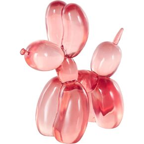 Deco 79 Resin Dog Decorative Sculpture Tinted Ballon Home Decor Statue, Accent Figurine 5" x 10" x 10", Pink