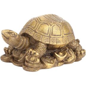 Tortoise Brass Statue, Feng Shui Tortoise, Brass Turtle Figurine, Carving Mascot Longevity Rich Lucky Chinese Mini Turtle Shape Figurines Decoration Sculpture Collectibles Statue Gift