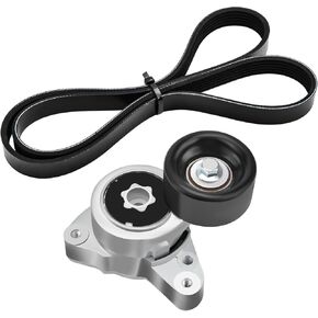 Serpentine Drive Belt with Belt Tensioner Pulley Compatible with CR-V Accord Element Civic Acura TSX ILX CSX RDX 2002-2015 Replace 38278 31170PNA003 31170PNA013 7PK1755