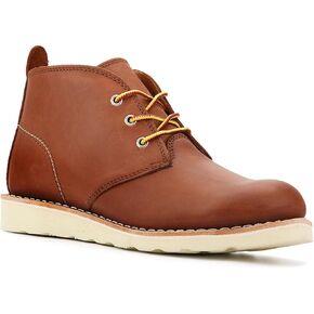 Work Boots for Men, Wedge Chukka Boot, Lightweight Oil & Slip Resistant Comfortable Outsole, Goodyear Leather Welt, EH, Construction 84981-A