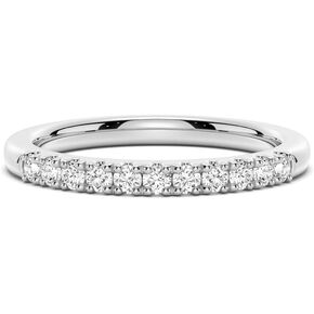 MSBLUE® 1.8MM Classic Round Cut Moissanite Stacking Wedding Band | D Color VVS1 Clarity | Rhodium-Finished 925 Sterling Silver | For Wedding, Anniversary, Women