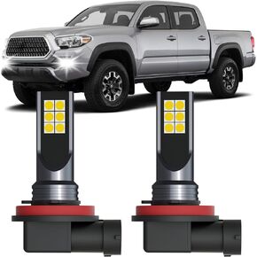مصابيح الضباب LED من Tacoma متوافقة مع مجموعة مصابيح الضباب Toyota Tacoma 2012-2023، 6500K أبيض بارد، عبوة من قطعتين