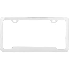 Grand General 60408 Chrome License Plate Frame with 2 Holes and Bottom Center Raised