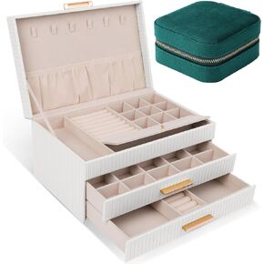 Dajasan 3-Layer Large Jewelry Box+Small Jewelry Case
