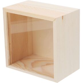 Box Storage Wooden Box Piggy Bank for Adults Art and Crafts for Adults Wooden Tea Organizer Jewelry Storage Case Clear Display Case Sundries Storage Case Ring Items Acrylic
