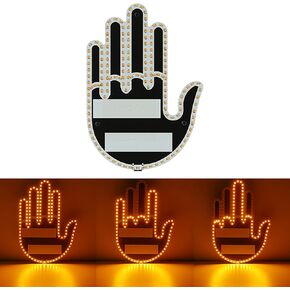 Jackehla LED Finger Lights for Car,Gesture Light Wacky Funny Multi-Functional Warning Lights Rear Luggage Compartment Light, Warning Reminder Lights Gifted Car Accessories, Fun Truck Accessories