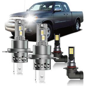 for 2000-2006 Toyota Tundra FOG Lights Bulbs Combo, 4pcs Super Bright White Dual Beam and Fog Lights Blubs Package, 1:1 Size as Stock Bulbs, Plug and Play