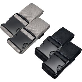 4PCS Luggage Straps for Suitcases TSA Approved Suitcase Strap Travel Belt for Luggage Black and Grey