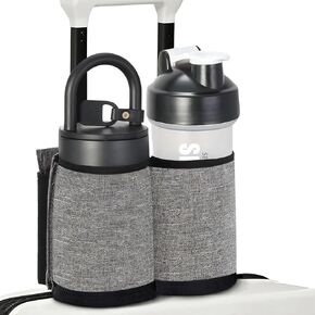 Luggage Travel Cup Holder for Suitcases Free Hands, Travel Accessories, Carry on Beverage Cup Holder Attachment, Luggage Cup Caddy Gifts for Flight Attendants, Business, Travelers, Black