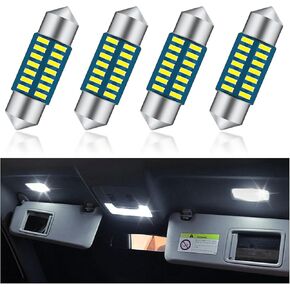 4PCS 3014 LED Interior Car Lights,High Brightness 31mm LED Bulb for Map/Trunk/Dome Light,Car Accessories Festoon LED Bulb for Interior Lights Replacement DE3175,DE3021,DE3022 (31mm)