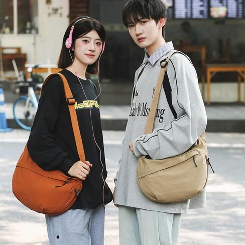 حقيبة الهلال للنساء والرجال حقائب كروس من النايلون متعددة الجيوب حقيبة بحمالة واسعة حقائب هوبو حقيبة القمر حقيبة زلابية مترهلة in Kuwait