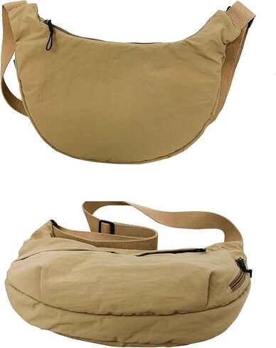 حقيبة الهلال للنساء والرجال حقائب كروس من النايلون متعددة الجيوب حقيبة بحمالة واسعة حقائب هوبو حقيبة القمر حقيبة زلابية مترهلة in Kuwait