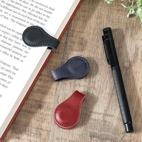 Dimeho 3 Pcs Leather Magnet Bookmark Retro Book Marker Clip Vintage Book Page Markup Holder Handmade Reading Accessories for Women Men Bookworm Book Lovers Reader Writer Gift in Saudi Arabia