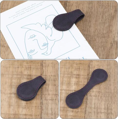 Dimeho 3 Pcs Leather Magnet Bookmark Retro Book Marker Clip Vintage Book Page Markup Holder Handmade Reading Accessories for Women Men Bookworm Book Lovers Reader Writer Gift in Saudi Arabia