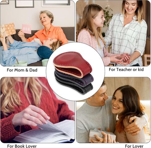 Dimeho 3 Pcs Leather Magnet Bookmark Retro Book Marker Clip Vintage Book Page Markup Holder Handmade Reading Accessories for Women Men Bookworm Book Lovers Reader Writer Gift in Saudi Arabia