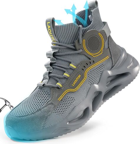 LAoutun Steel Toe Shoes for Men Women Work Shoes Safety Sneakers Shoes Comfortable Lightweight Puncture Proof Slip on Indestructible Work Shoes in Saudi Arabia