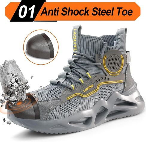 LAoutun Steel Toe Shoes for Men Women Work Shoes Safety Sneakers Shoes Comfortable Lightweight Puncture Proof Slip on Indestructible Work Shoes in Saudi Arabia