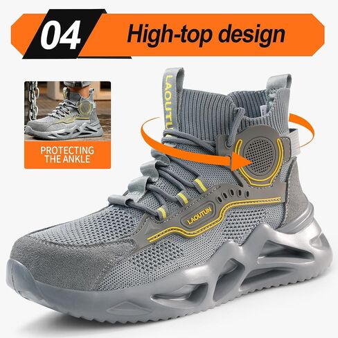 LAoutun Steel Toe Shoes for Men Women Work Shoes Safety Sneakers Shoes Comfortable Lightweight Puncture Proof Slip on Indestructible Work Shoes in Saudi Arabia